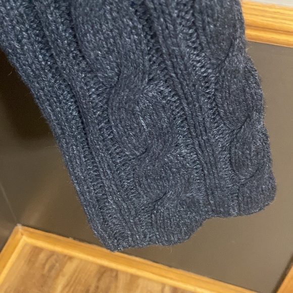 Eddie Bauer merino wool blue gray fisherman’s sweater size M NWT - Picture 5 of 8